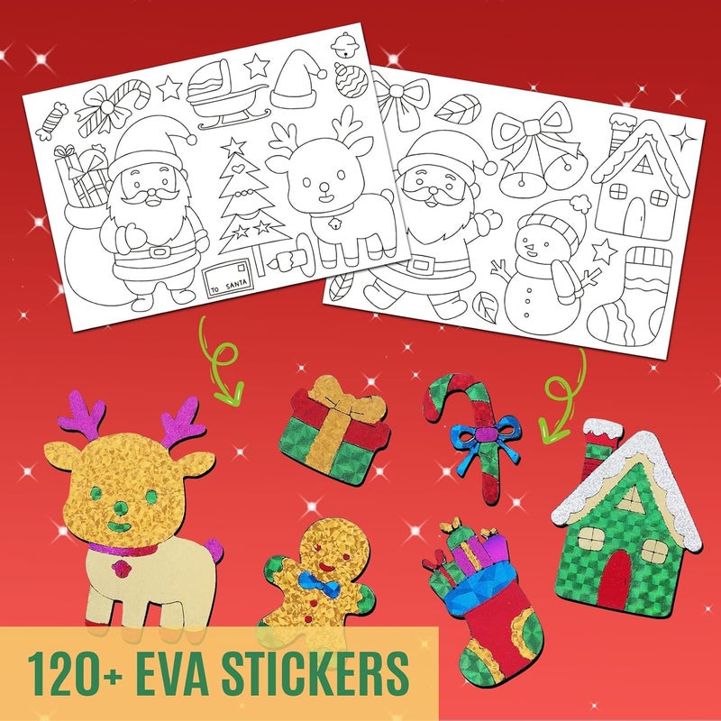 ATFUNSHOP Christmas Crafts for Kids - Magical Foil DIY Christmas Gift Cards - No Mess Xmas Art Activities Kit for Ages 4 5 6 7 8 9 - Fun & Ideal Stocking Stuffer & Christmas Gift for Boys & Girls - Image 4
